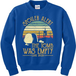 Spoiler Alert Tomb Was Empty Gift Easter Gift Christian Gift Kids Sweatshirt