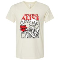 Staying Allve Trendy Coffee V-Neck T-Shirt