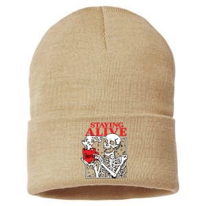 Staying Allve Trendy Coffee Sustainable Knit Beanie