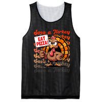 Save A Turkey Eat Pizza Funny Autumn Thanksgiving Groovy Mesh Reversible Basketball Jersey Tank