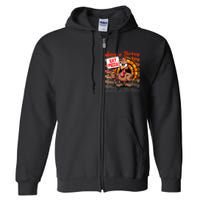 Save A Turkey Eat Pizza Funny Autumn Thanksgiving Groovy Full Zip Hoodie