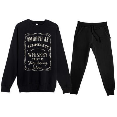 Smooth As Tennessee Whiskey Funny Humour Vacation Premium Crewneck Sweatsuit Set