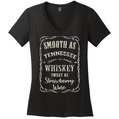 Smooth As Tennessee Whiskey Funny Humour Vacation Women's V-Neck T-Shirt