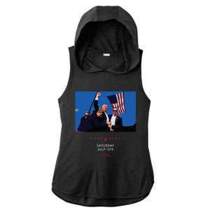 Shooting At Trump Rally In Pennsylvania Ladies PosiCharge Tri-Blend Wicking Draft Hoodie Tank