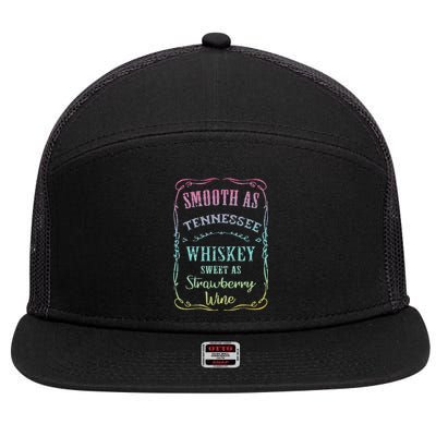 Smooth as Tennessee Whiskey Funny Humour Tee Vacation 7 Panel Mesh Trucker Snapback Hat