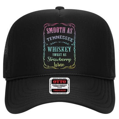 Smooth as Tennessee Whiskey Funny Humour Tee Vacation High Crown Mesh Back Trucker Hat