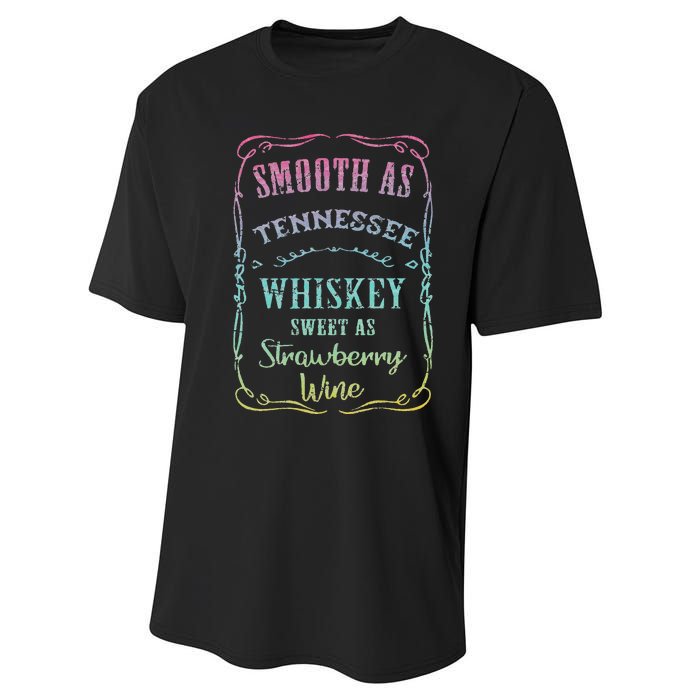 Smooth as Tennessee Whiskey Funny Humour Tee Vacation Performance Sprint T-Shirt