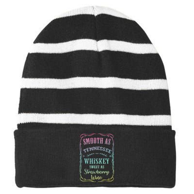 Smooth as Tennessee Whiskey Funny Humour Tee Vacation Striped Beanie with Solid Band