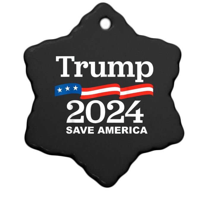 Save America Trump 2024 Ceramic Star Ornament