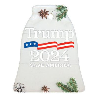 Save America Trump 2024 Ceramic Bell Ornament