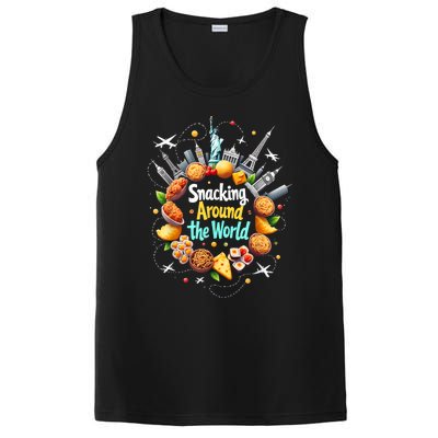 Snacking Around The World Fast Food Travel Traveler Foodie PosiCharge Competitor Tank