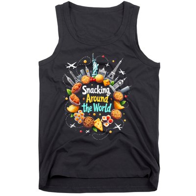 Snacking Around The World Fast Food Travel Traveler Foodie Tank Top