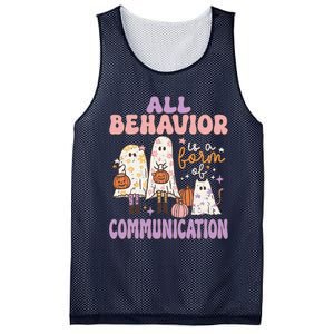 Spooky Aba Therapy All Behavior Is A Form Of Communication Mesh Reversible Basketball Jersey Tank