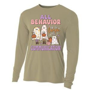 Spooky Aba Therapy All Behavior Is A Form Of Communication Cooling Performance Long Sleeve Crew