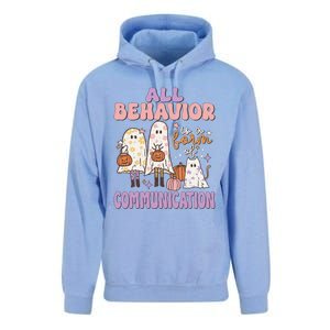 Spooky Aba Therapy All Behavior Is A Form Of Communication Unisex Surf Hoodie