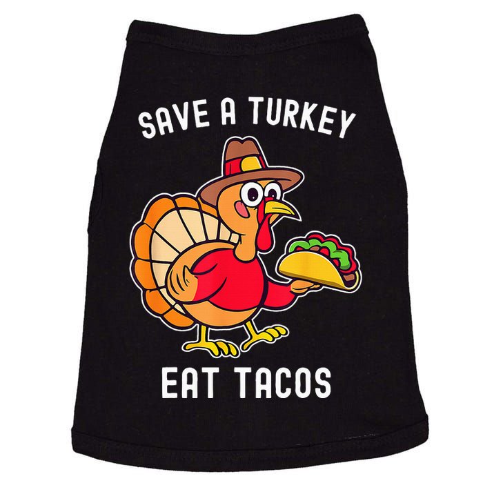 Save A Turkey Eat Tacos Mexican Funny Thanksgiving Doggie Tank