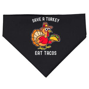 Save A Turkey Eat Tacos Mexican Funny Thanksgiving USA-Made Doggie Bandana