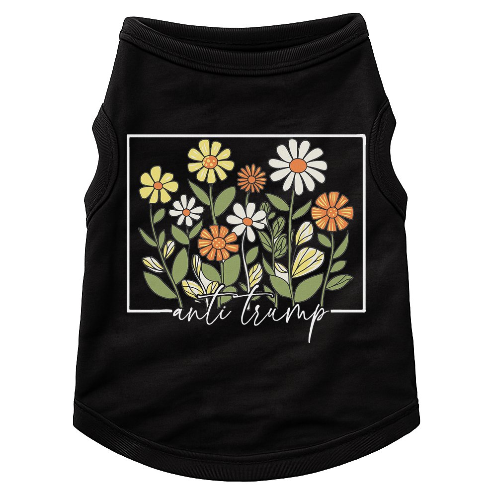Subtle Anti Trump Floral Flower Democrat President Liberal Doggie Tank