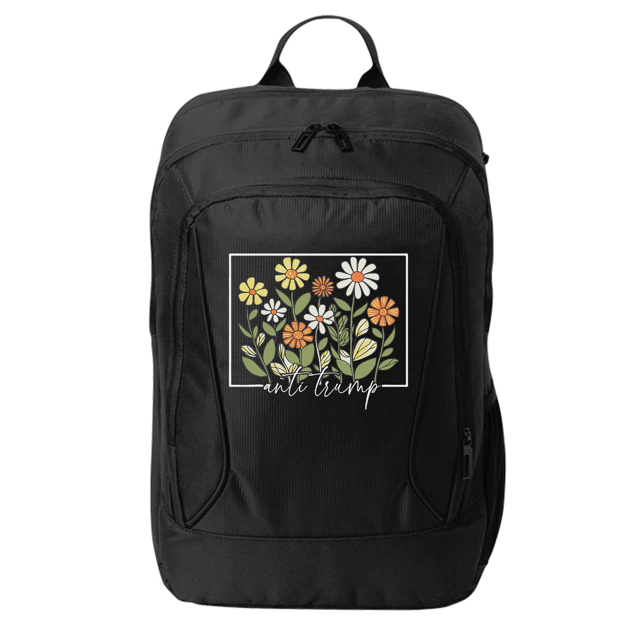 Subtle Anti Trump Floral Flower Democrat President Liberal City Backpack
