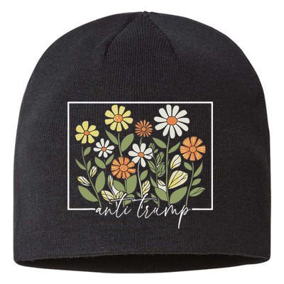 Subtle Anti Trump Floral Flower Democrat President Liberal Sustainable Beanie