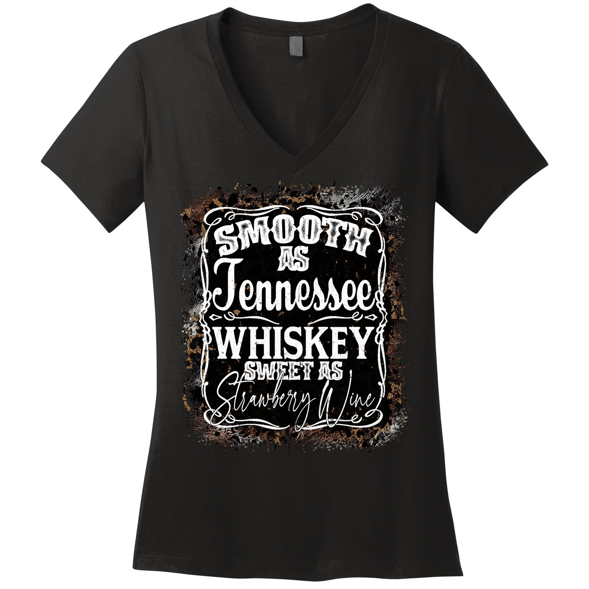 Smooth As Tennessee Whiskey Label Women's V-Neck T-Shirt