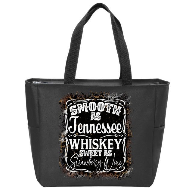 Smooth As Tennessee Whiskey Label Zip Tote Bag