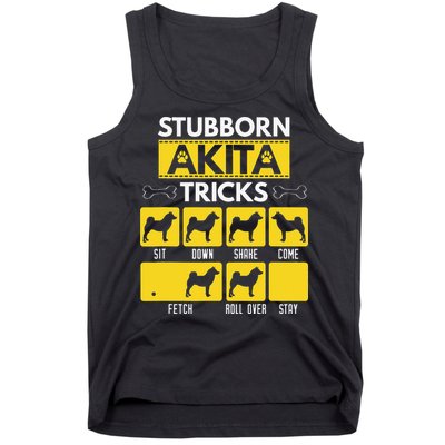 Stubborn Akita Tricks Dog Lover Gift for mother's day Tank Top