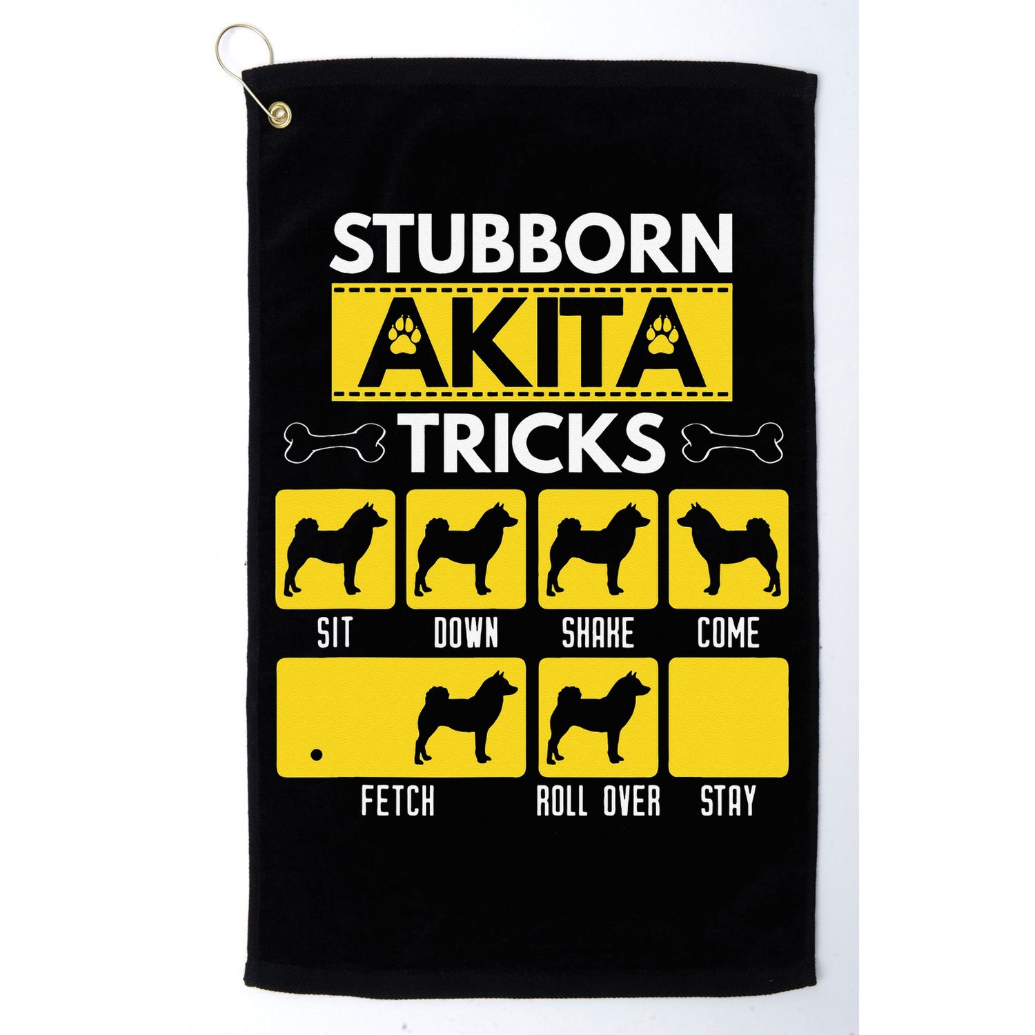 Stubborn Akita Tricks Dog Lover Gift for mother's day Golf Towel