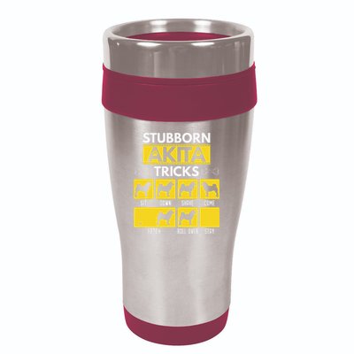 Stubborn Akita Tricks Dog Lover Gift for mother's day 16oz Travel Tumbler