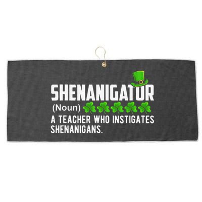 Shenanigator A Teacher Who Instigates Shenanigans Gift Large Microfiber Waffle Golf Towel