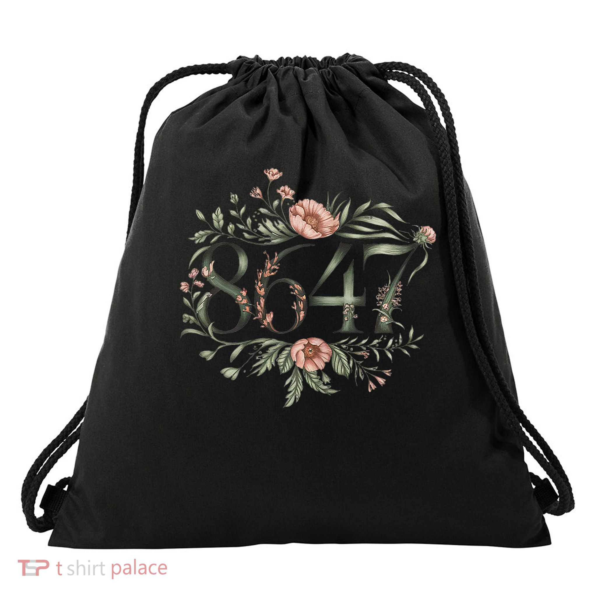 Subtle Anti Trump 8647 Flower Floral Boho President Libera Drawstring Bag