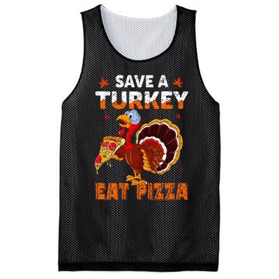 Save a turkey eat a pizza Funny Thanksgiving costume Mesh Reversible Basketball Jersey Tank