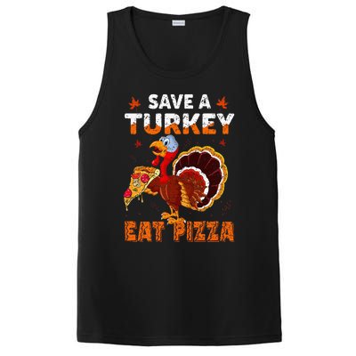 Save a turkey eat a pizza Funny Thanksgiving costume PosiCharge Competitor Tank