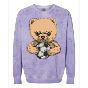 Soccer Angry Teddy Bear Cute Colorblast Crewneck Sweatshirt