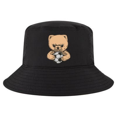 Soccer Angry Teddy Bear Cute Cool Comfort Performance Bucket Hat
