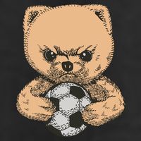 Soccer Angry Teddy Bear Cute 7 Panel Mesh Trucker Snapback Hat