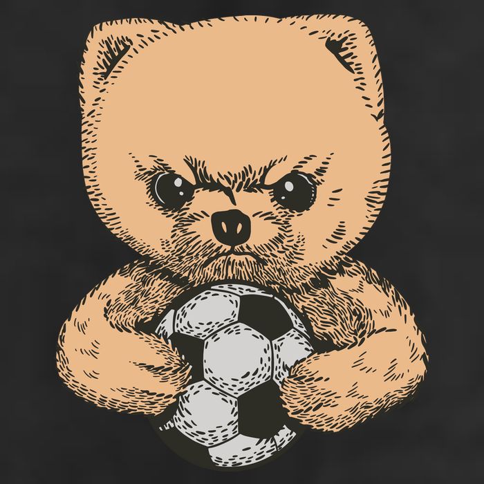 Soccer Angry Teddy Bear Cute 7 Panel Mesh Trucker Snapback Hat