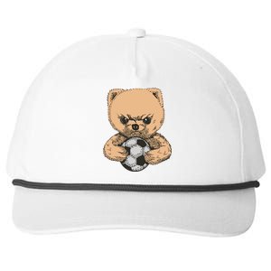 Soccer Angry Teddy Bear Cute Snapback Five-Panel Rope Hat