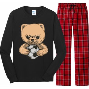 Soccer Angry Teddy Bear Cute Long Sleeve Pajama Set