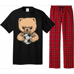 Soccer Angry Teddy Bear Cute Pajama Set