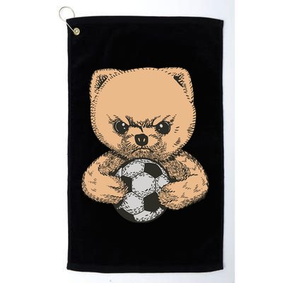 Soccer Angry Teddy Bear Cute Golf Towel