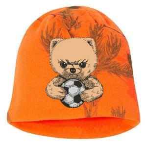 Soccer Angry Teddy Bear Cute Kati - Camo Knit Beanie