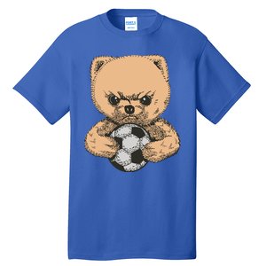 Soccer Angry Teddy Bear Cute Tall T-Shirt