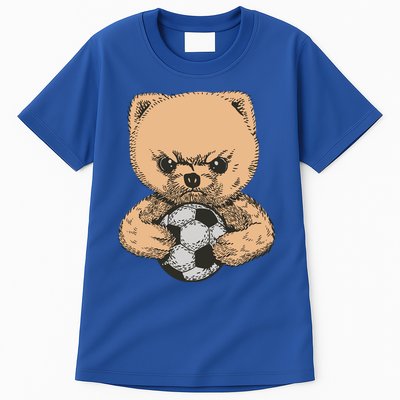 Soccer Angry Teddy Bear Cute Tall T-Shirt