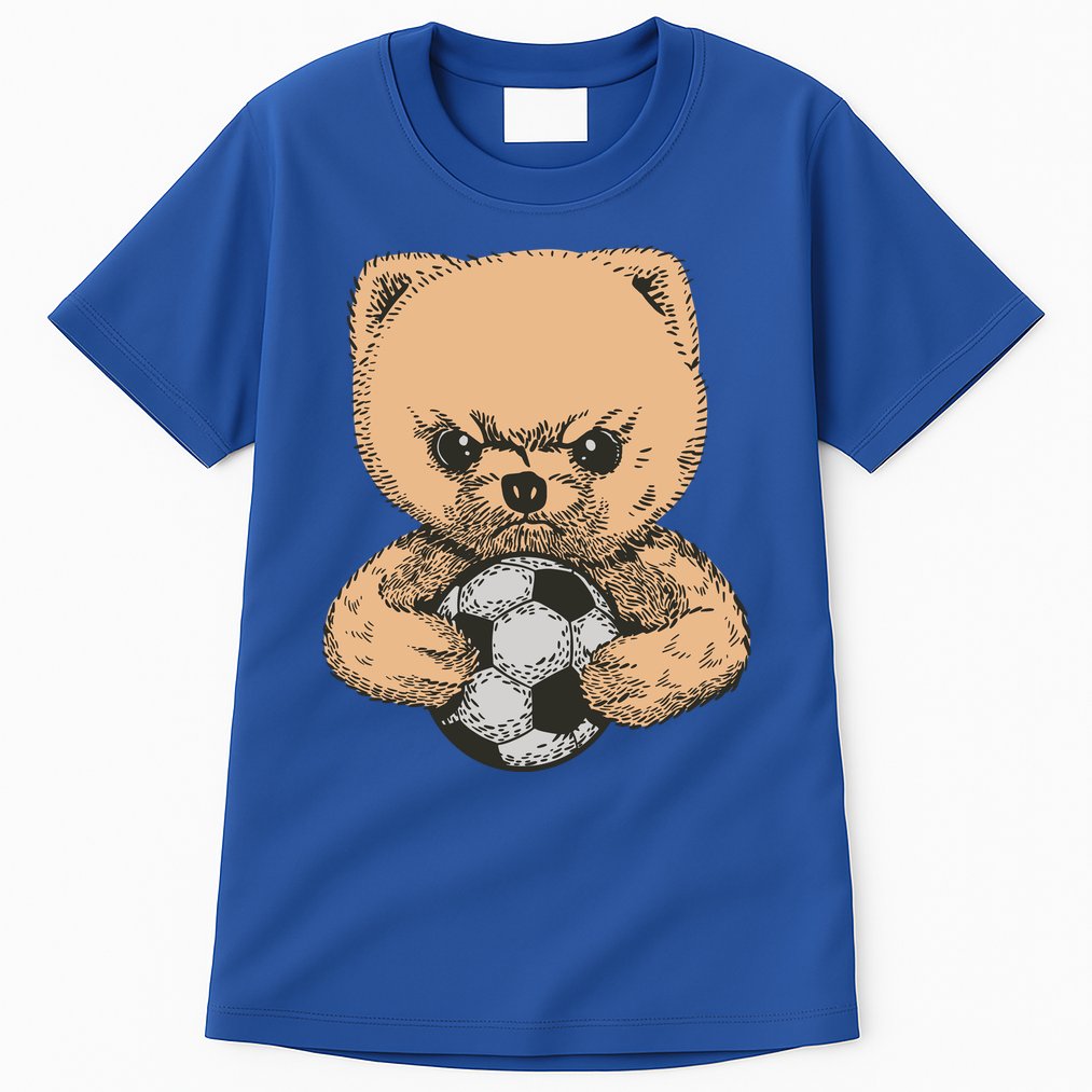 Soccer Angry Teddy Bear Cute Tall T-Shirt