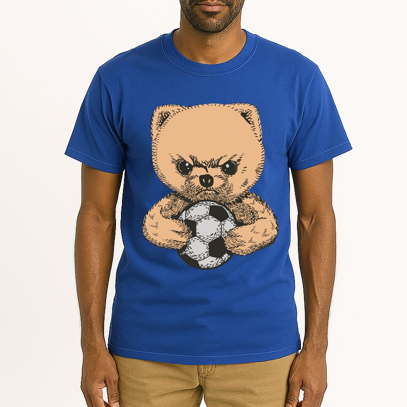 Soccer Angry Teddy Bear Cute Tall T-Shirt