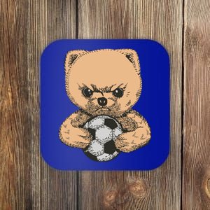 Soccer Angry Teddy Bear Cute Coaster