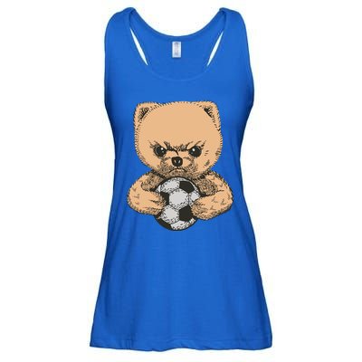 Soccer Angry Teddy Bear Cute Ladies Essential Flowy Tank