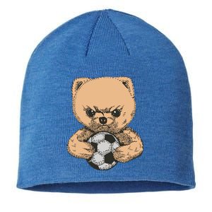 Soccer Angry Teddy Bear Cute Sustainable Beanie