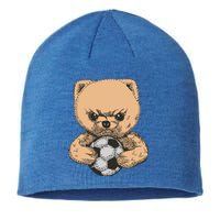 Soccer Angry Teddy Bear Cute Sustainable Beanie